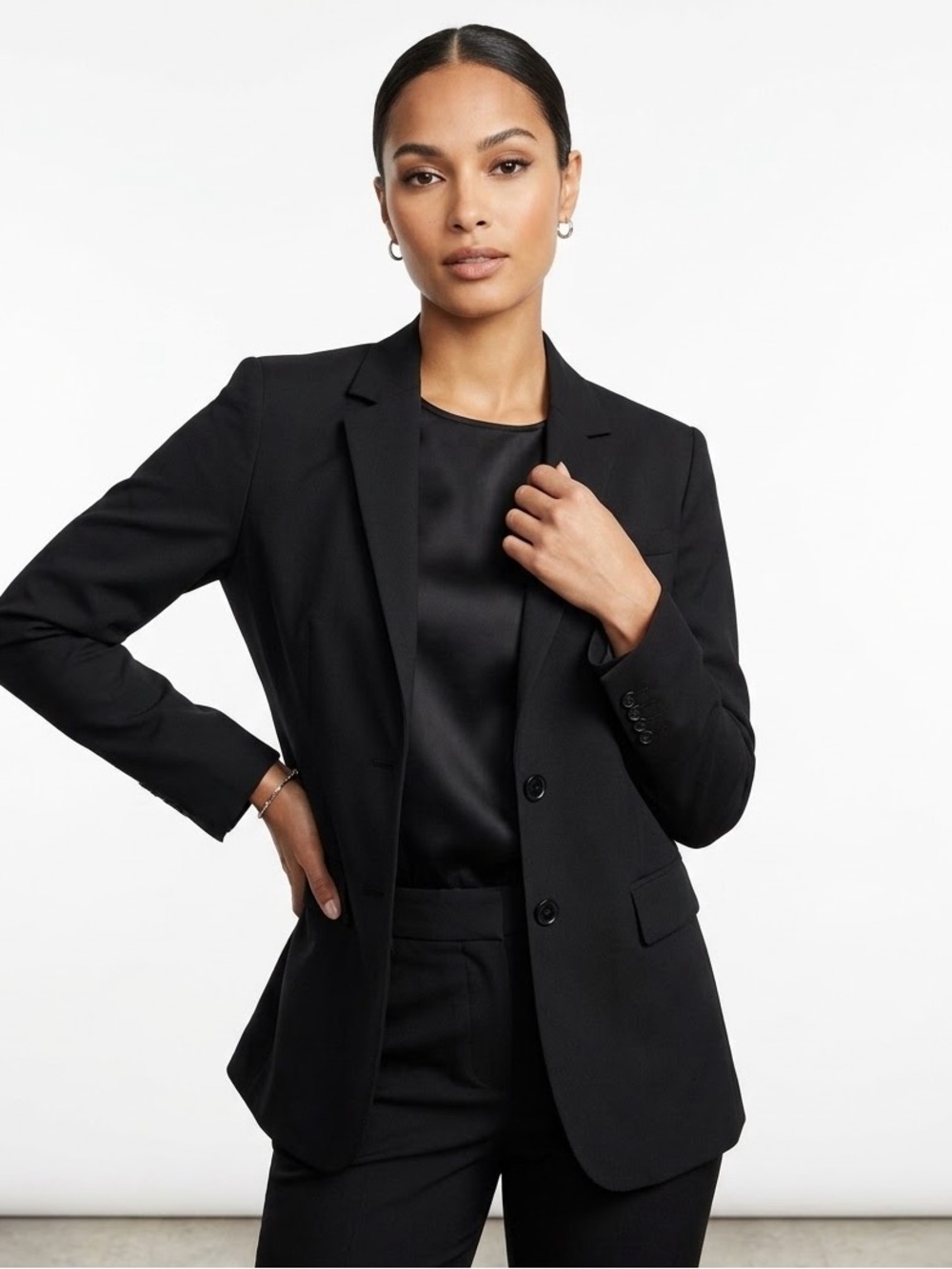 Banana Republic Black Wool Tailored Blazer Jacket Size 8